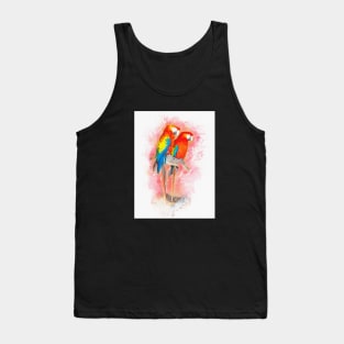 Parrot Bird Animal Wildlife Forest Jungle Nature Travel Digital Painting Tank Top